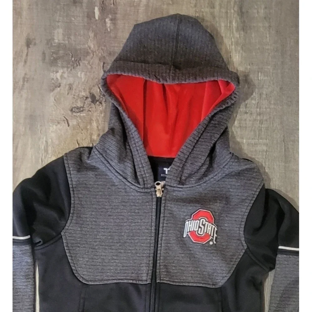 Ohio State Buckeyes Hooded Full Zip Jacket Youth‎ M 8-10 Team Athletics NCAA EUC